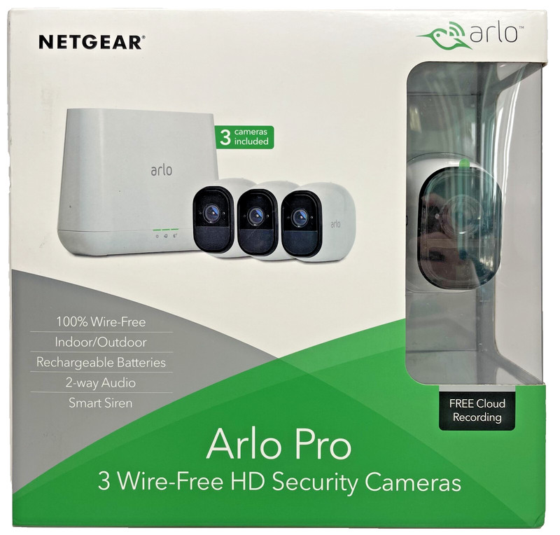 New Netgear Arlo Pro 3pk Wire-Free HD Security Cameras