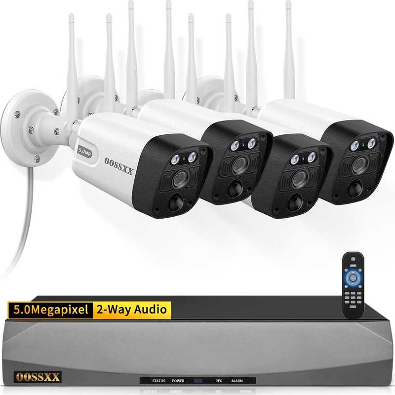 (2026 New) 5MP Wireless Security Camera System, 10CH Expandable NVR with 4 Du…