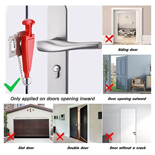New Door Stop Alarm & Portable Security Door Lock Set for Travel Hotel Room Home gallery