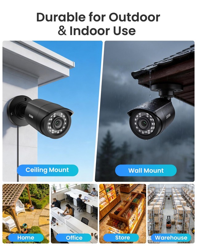 3K Lite 8CH Security Camera System Outdoor with 1TB Hard Drive,AI Human/Vehic... gallery