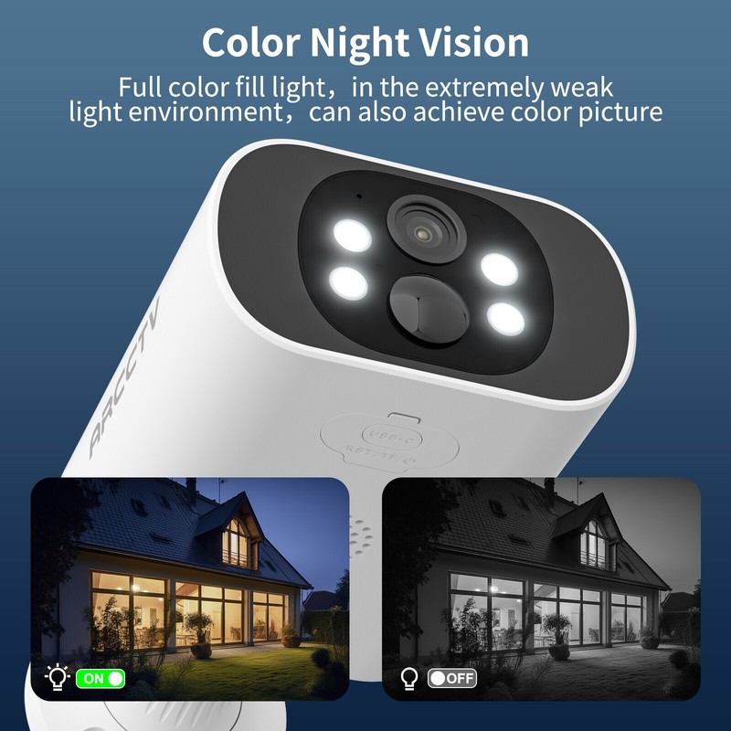 4MP Wireless IP Outdoor Security Camera System Solar Battery Powered 2 Way Audio gallery