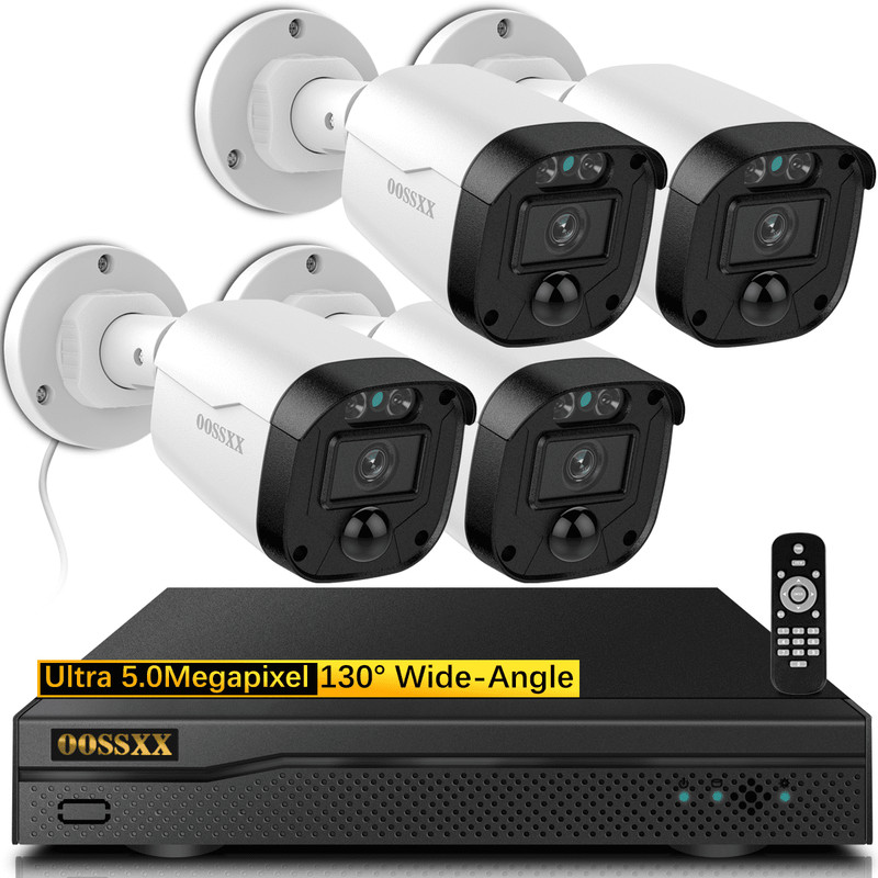 OOSSXX OSX-AHDG4L Outdoor Wired Security Camera System Full HD 5MP with Night
