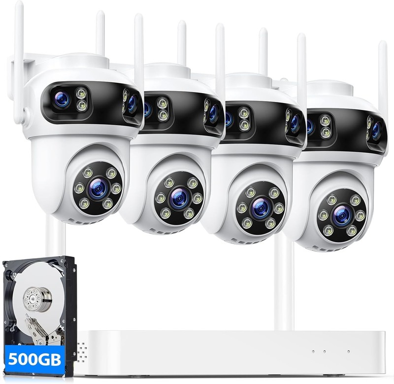 Home Security Camera System 10CH NVR 3K WiFi Triple-Len Driveway Garage Farm Cam gallery