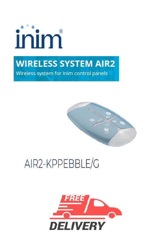 Wireless Key with modern design and 4 programmable buttons AIR2-KPPEBBLE/G INIM