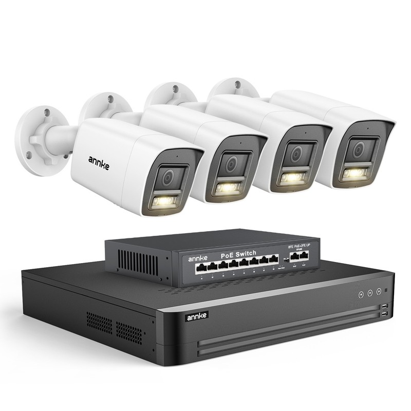 ANNKE 32CH 12MP NVR 4K Full Color POE Security Camera System 8MP Audio Recording