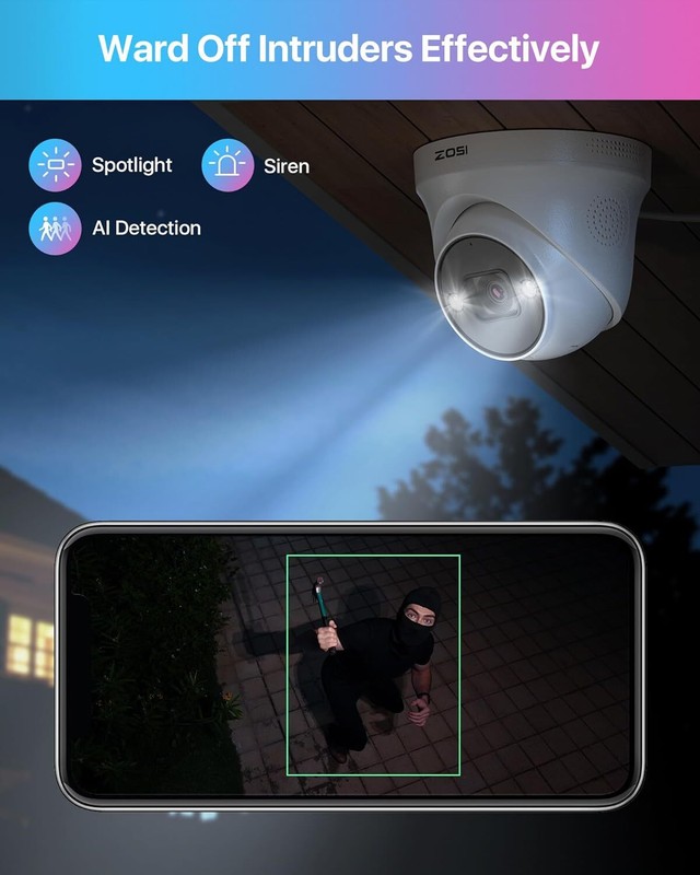 ZOSI 16CH 4TB NVR 4K 8MP PoE 24/7 Record Home Security System Camera 2-Way Audio gallery