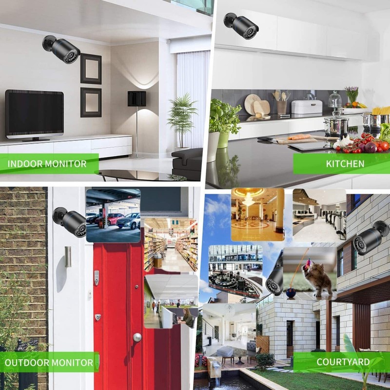 3000TVL Home Security System Surveillance DVR Camera Kits, 4pcs Wired 5MP PoE... gallery