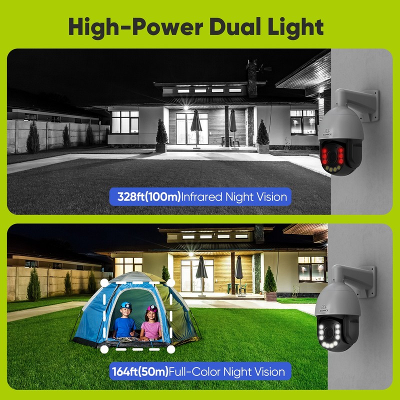 SANNCE 8MP POE Security IP Camera PTZ 20x Zoom Two Way Audio Color Night Vision gallery