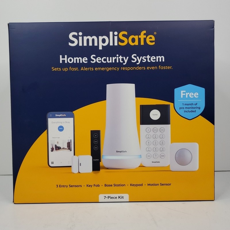 SimpliSafe Smart Home Security System (7-Piece Kit) – Base Station, Keypad-NEW