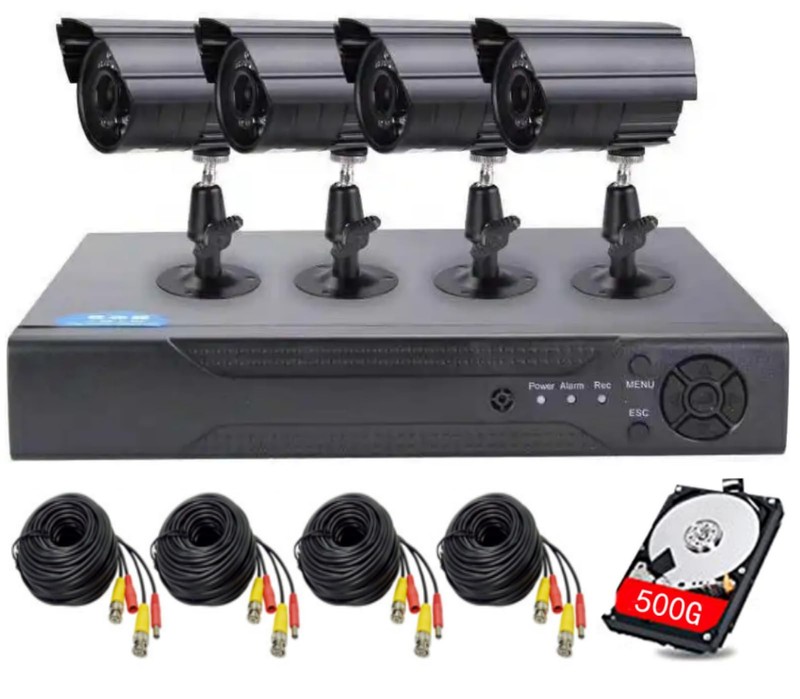 4CH DVR Wired CCTV Security System with 4pcs 1080P Metal Waterproof Surveilla…