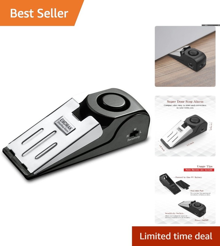 Heavy-Duty Door Stop Alarm with 120DB Siren – Essential for Security Anywhere