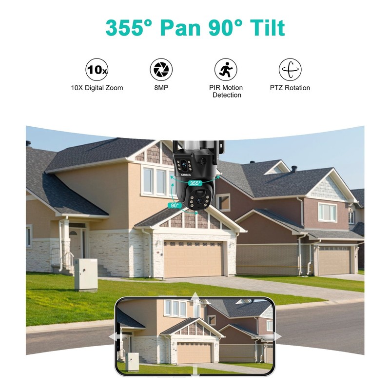 2PCS Solar Security Camera Wireless Outdoor 4MP PTZ WiFi Night Vision 5G Audio gallery