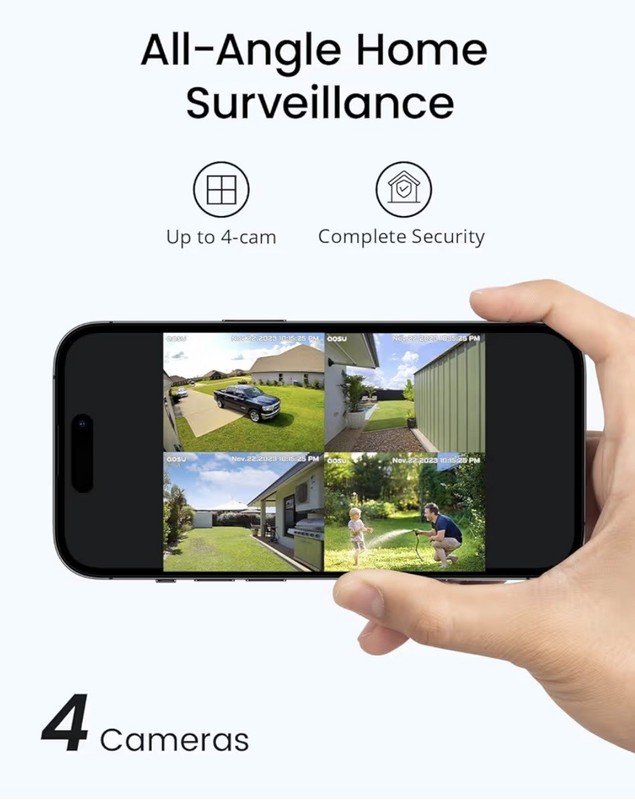 ⭐️3K/5MP Solar Security Cameras Wireless Outdoor, Ultra-Wide-Angle, 4 cameras… gallery