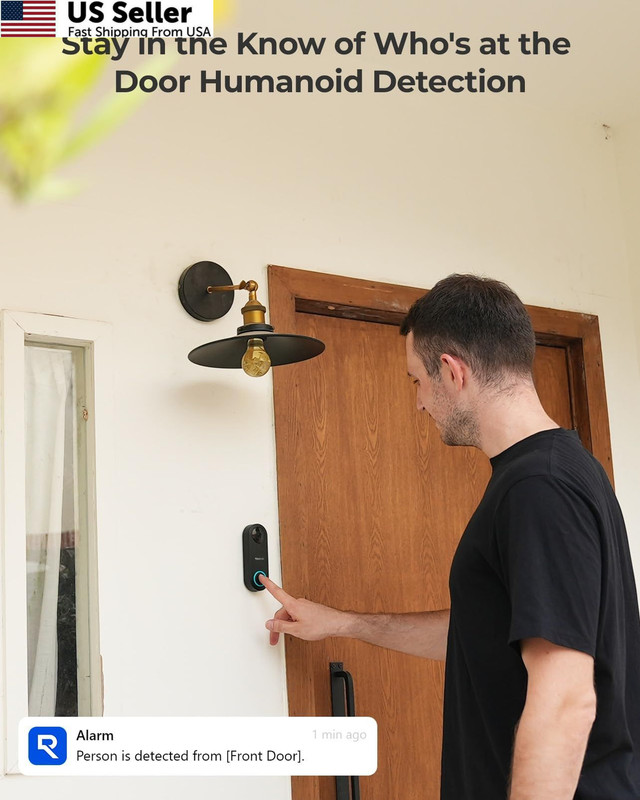 REOLINK Video Doorbell PoE Camera – 2K IP Security Outdoor with Black gallery