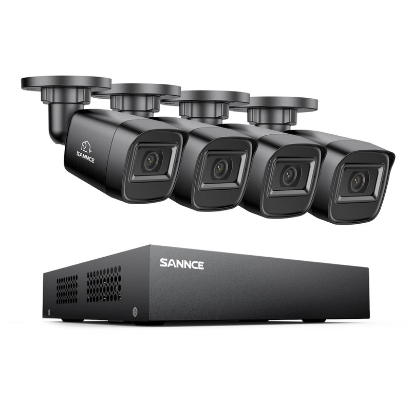 SANNCE 8CH DVR 1080P CCTV Security Camera System Outdoor Human Detection H.265+