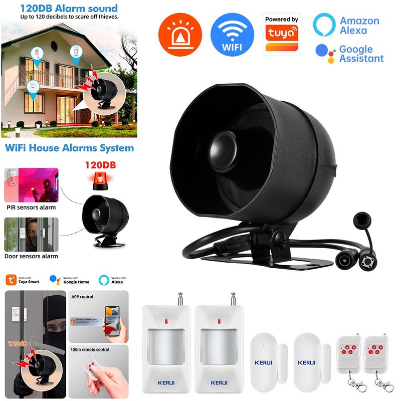 120dB Loud Siren Wireless WiFi Alarm System Home Intelligent Security Guard Kit