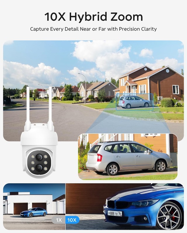 Wireless Security Camera System 10" LCD Monitor WiFi NVR with 500GB HDD, 4xCams gallery
