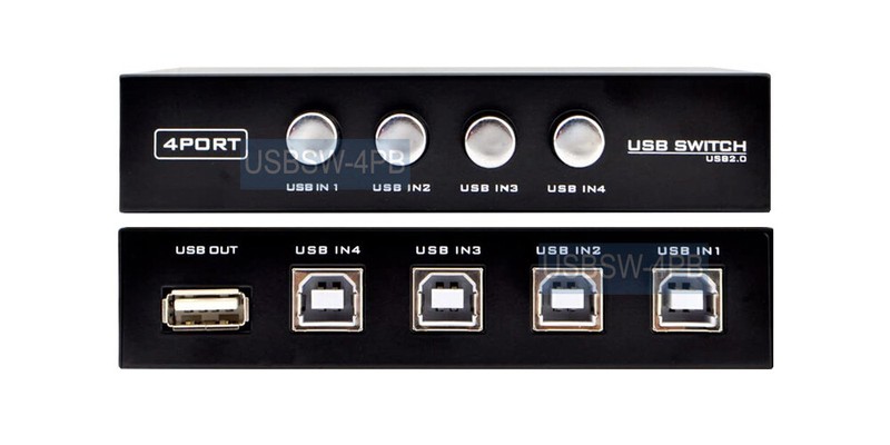4-Port PC USB Sharing Switch – 4 Computers Sharing 1 USB Device