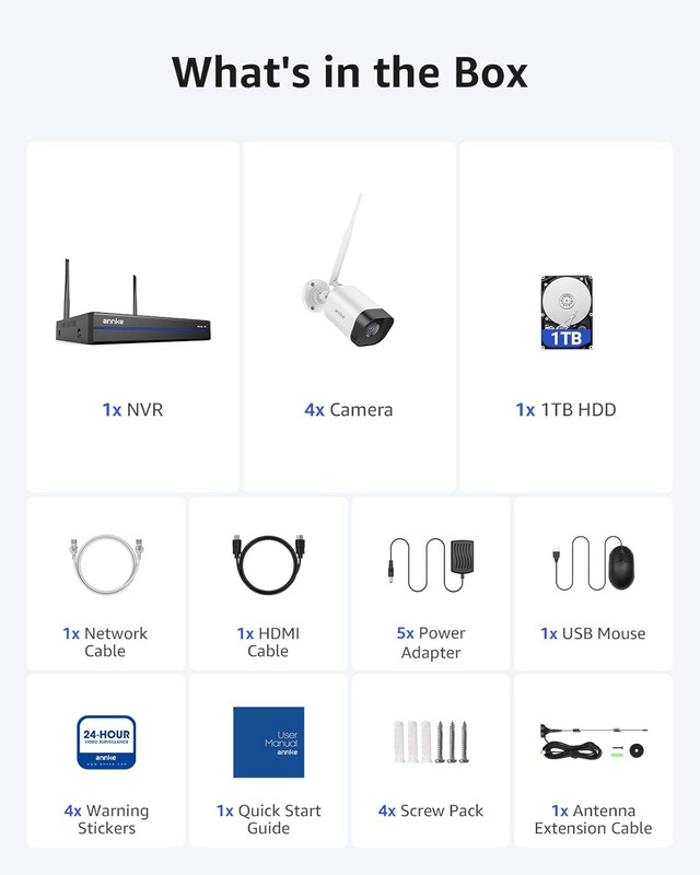 Wireless Camera System, 16CH Expandable 4K Security NVR, 4Pcs 3MP Outdoor Camera gallery