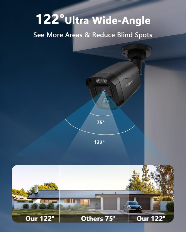 3K 5MP Wired CCTV Security Camera System with 122° Ultra Wide Angle, 8CH HD DVR gallery