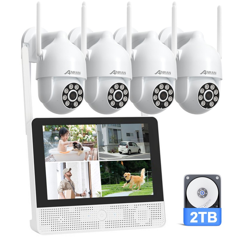 ANRAN WiFi Home Security Camera System Wireless Outdoor 8CH NVR Outdoor 2TB HDD