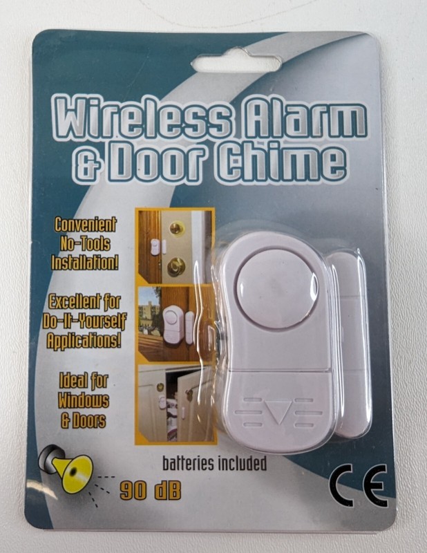 Wireless Alarm & Door Chime Hampton Direct 20975 White For Windows or Doors