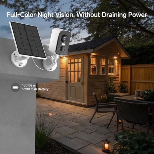 Arenti Solar Camera Outdoor Wireless, 3MP 2K with 340° Pan, PIR Detection, gallery