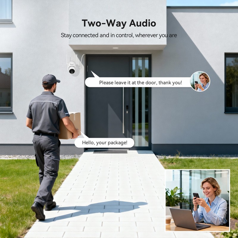 JENNOV 10CH 5MP Security Camera System Wireless Outdoor with WiFi Wired Camera gallery