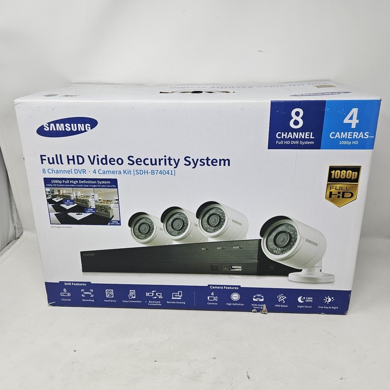New – Full HD Video Security System 8 Channel DVR • 4 Camera Kit [SDH-B74041]