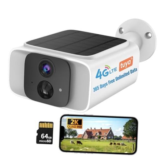 4G LTE Cellular Solar Security Camera 365 days Free Unlimited Cellular Data