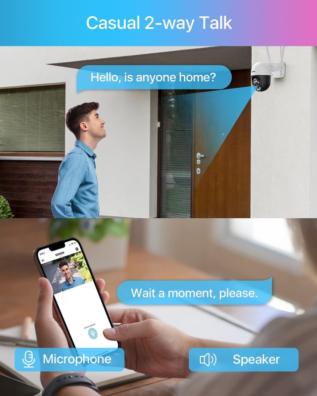 ZOSI 3MP PTZ Outdoor WiFi Security IP Wireless Camera Audio Motion Detection gallery