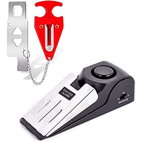 New Door Stop Alarm & Portable Security Door Lock Set for Travel Hotel Room Home gallery