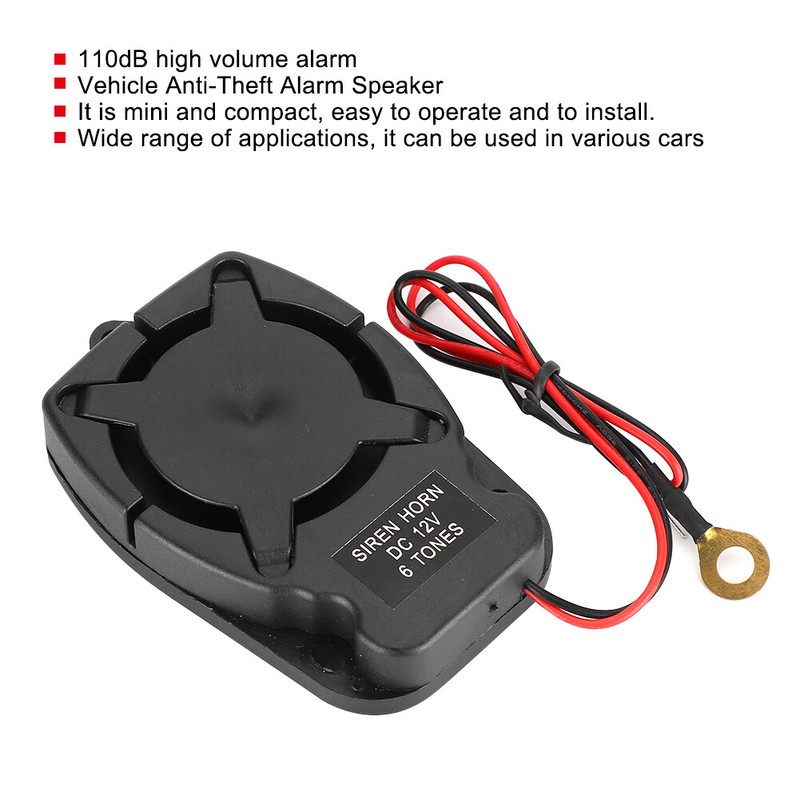 Car Alarm Speaker Horn With 6 Sound 110db DC12V Security System Accessories For gallery