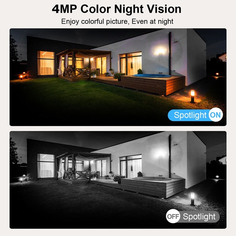 4MP Wireless Home Security Camera System Solar Wifi IP Cameras 10'' Monitor NVR gallery