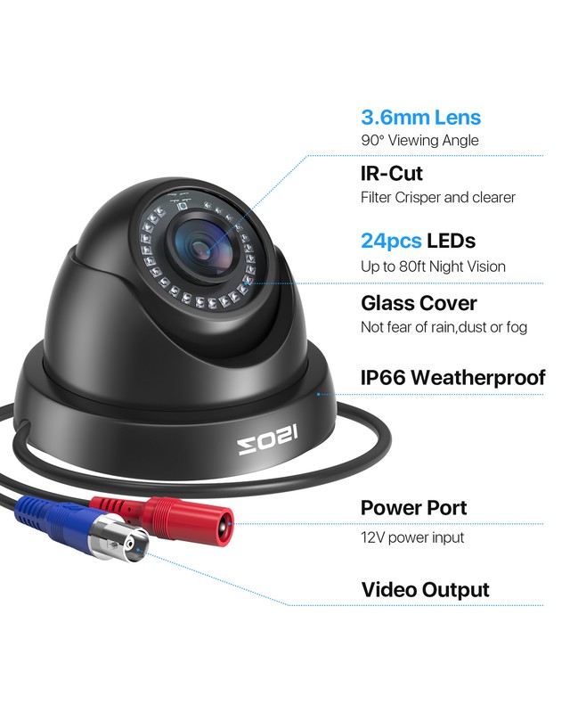 ZOSI H.265+ 8 Channel 5MP Lite CCTV DVR 2 1080P Outdoor Security Cameras System gallery