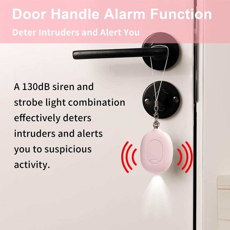 3-in-1 Personal Alarm & Door Handle Alarm & LED Light and Jeweled Pepper Spra... gallery