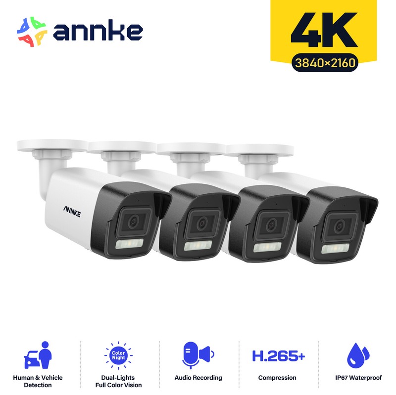 ANNKE 4K 8MP POE Security Camera IP Camera Color Night Vision AI Detection C800
