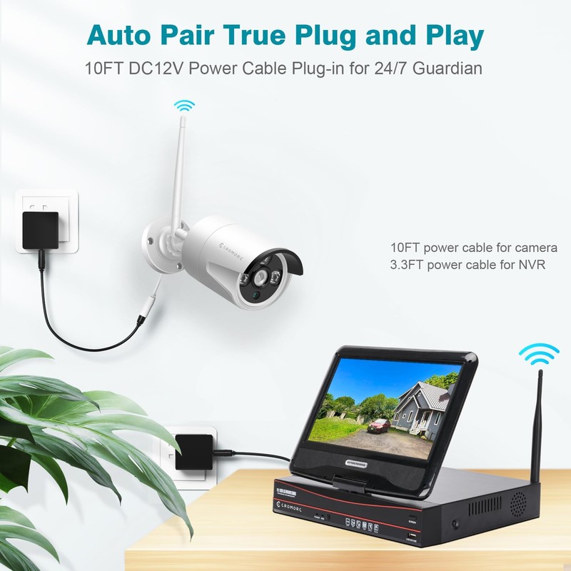 10CH Expandable Wireless Security Camera System with 10.1" Monitor 4pcs 5MP I... gallery