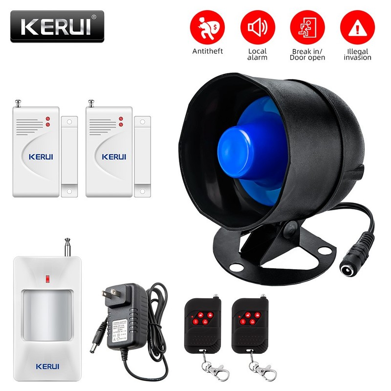110dB Siren Wireless Burglar Alarm Kit Door Window Sensor Arm Disarm Remote