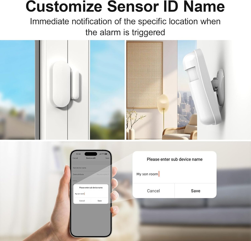 Wireless Alarm System for Home Security,4 Pcs Home Alarm System Wireless DIY Kit gallery