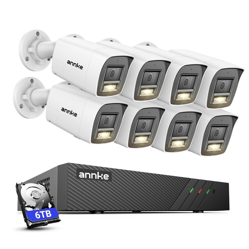 ANNKE 3K POE AI Color Night Security Camera System 2-Way Audio 8CH 8MP NVR IP67 gallery