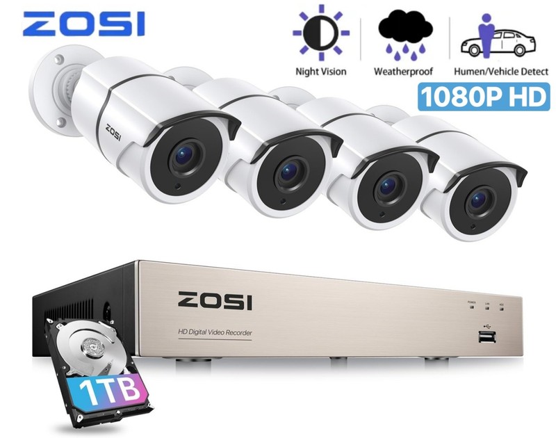 ZOSI 8CH 3K Lite Outdoor Security Camera System AI Smart Detect Night Vision 1TB