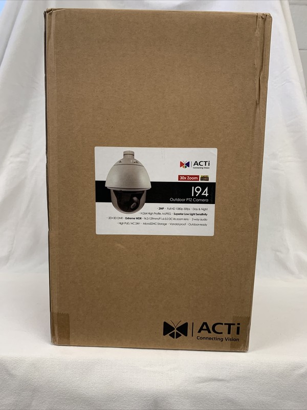 Acti I94 PTZ x Zoom IP Digital Camera With Back Box And Wall Mount Included