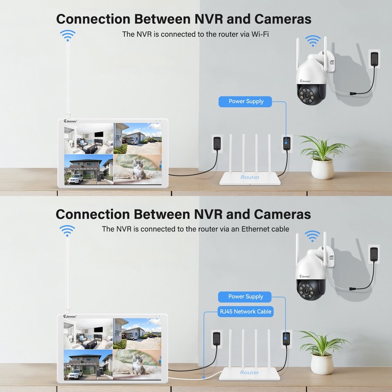Wireless Security IP Camera System With Monitor 5MP 10CH NVR Smart Night Vision gallery