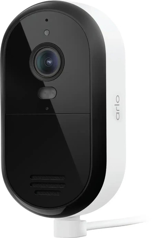 Arlo Essential 2K Camera White Wired Plug-In Outdoor WiFi + 6Mo Plan