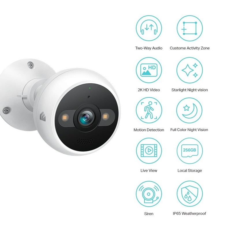 Kasa 2K+ Outdoor Wired Security Camera - 1 Count (Pack of 1), White gallery