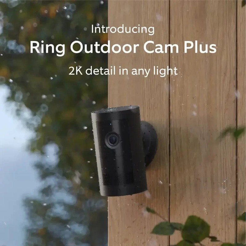 Ring Battery Doorbell Satin Nickel Smart Wi-Fi Video with Outdoor Cam Plus Black gallery