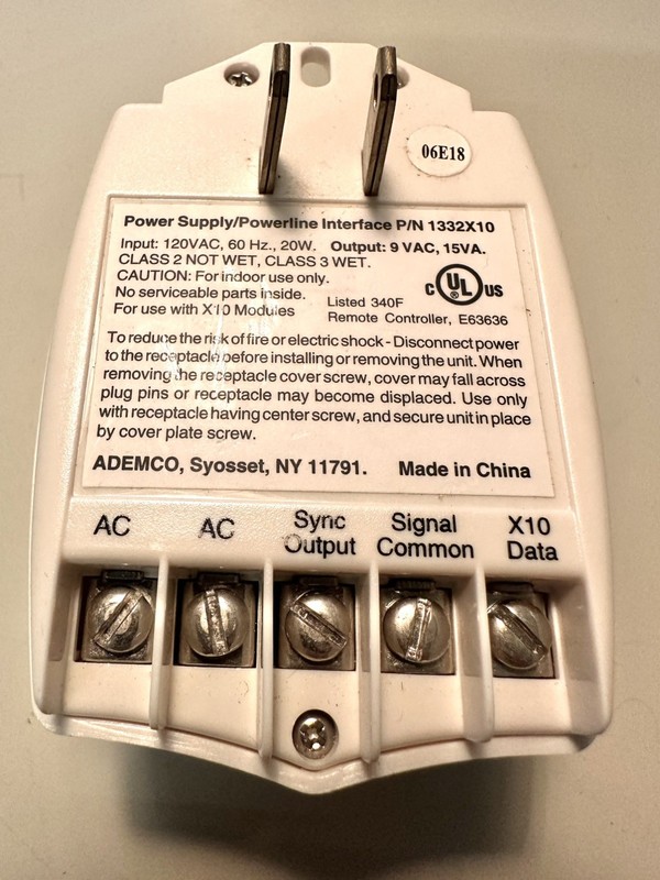 ADEMCO HONEYWELL LYNX 1332 1332X10 TRANSFORMER FOR LYNX LYNXR LYNXR EN