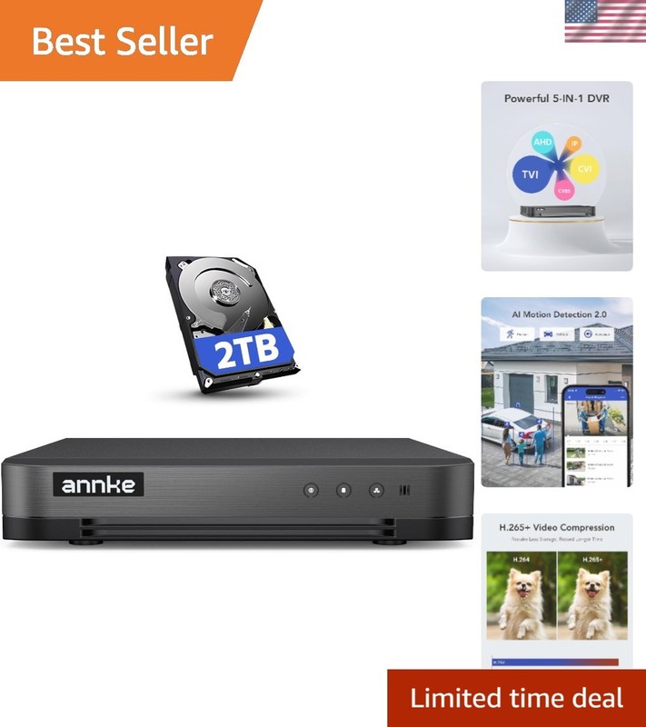 16CH 1080P Lite Hybrid 5-in-1TVI/AHD/CVI/CVBS/IPC CCTV DVR, Motion Detection,…