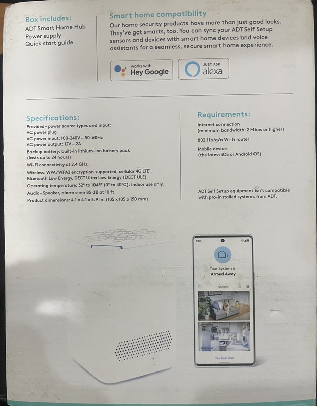 New & Sealed ADT Self Setup Smart Home Hub White (S40LR1-01) gallery